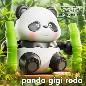 Mainan Bayi Panda Wind-Up, Berguling, Somersault & Berjalan, Latihan Tummy Time & Merangkak, Edukasi Motorik Anak Toyslab