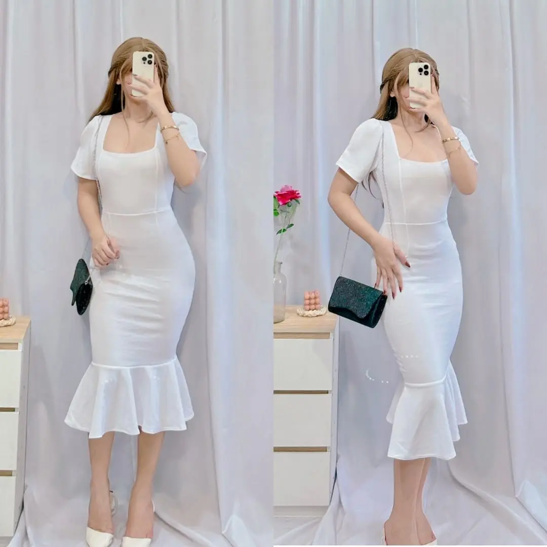 ZURI RUFFLE DRESS Casual Below the Knee Length Dress with Sleeve Formal attire Womenswear Black Casual Wear Lady Mocha Brown Elegant Comfort Dresse Gowns Basic Chic Lingerie Minimalist Short Sleeve