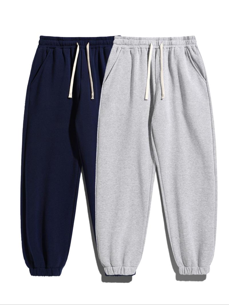 Product Introduction of Men's Solid Color Drawstring Waist Sweatpants, Casual Comfy Regular Fit Jogger Pants for Daily Wear, Men's Trousers for All Seasons 7