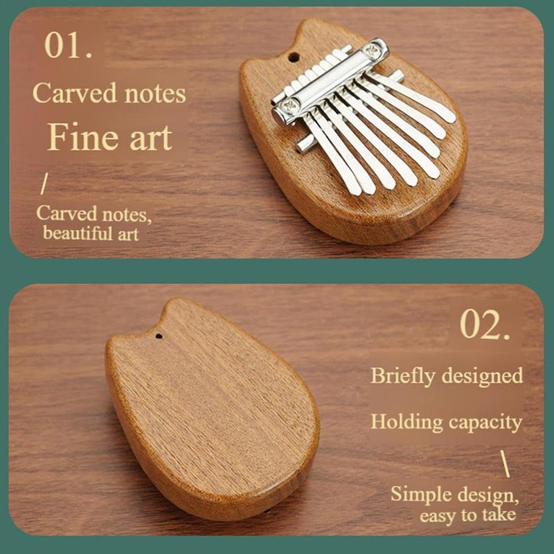 Product Introduction of 1Pc Wood Thumb Piano With 8 Key Art Portable Marimba Kalimba Exquisite Gift Beginner Mini Teclado De Musica Keyboard Instrument 26