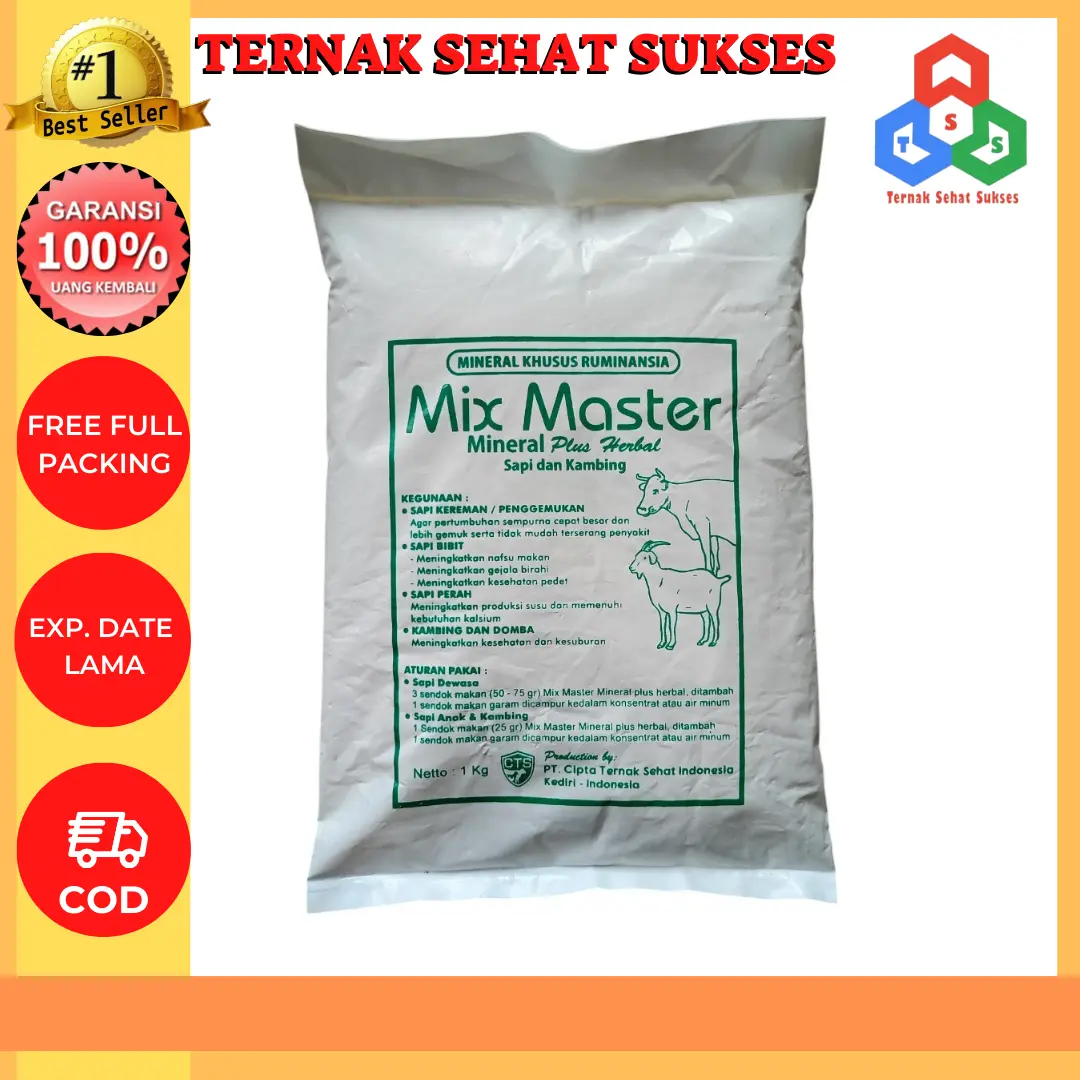 MIX MASTER PREMIX MINERAL PLUS HERBAL RUMINANSIA 1 KG - Mineral Khusus ...