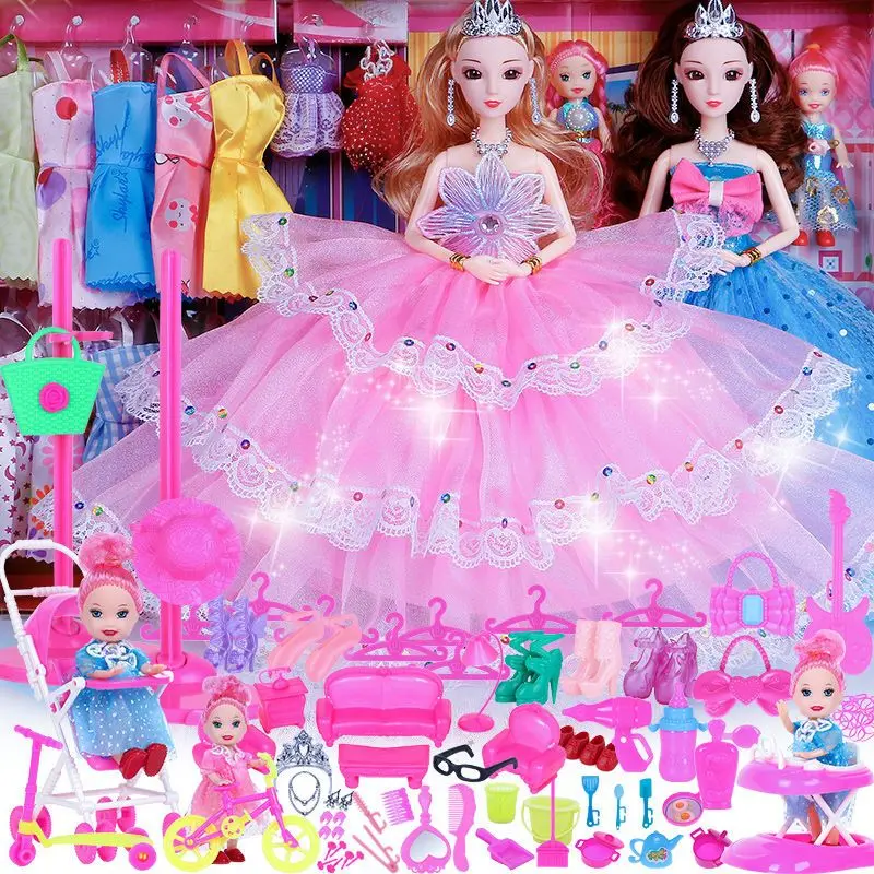 Bộ Đồ Búp Bê Barbie, Quà Tặng Lớn, Váy Cưới Công Chúa, Đồ Chơi Bé Gái, Váy Mặc Nhà, Quà Sinh Nhật, Đồ Chơi Bé Gái