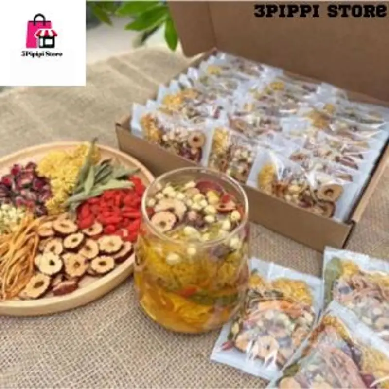 COMBO 30 Gói Tặng thêm 5 Gói Trà Đông trùnġ Hạ Thảo 7 Vị, Trà Thảo Mộc Dưỡng Nhan Giúp Đẹp Da, Bồi Bổ Khí Huyết 1
