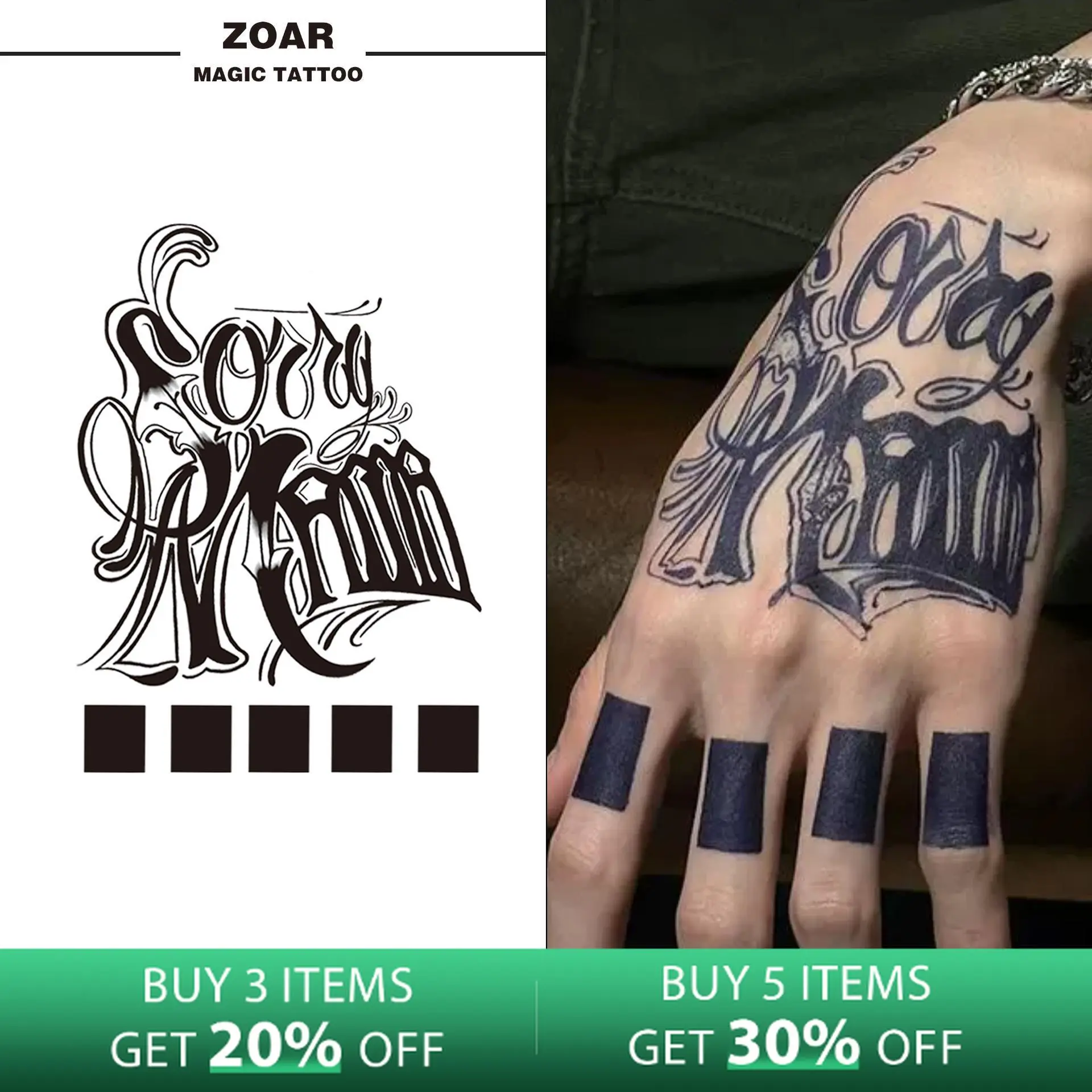 Zoartattoo stiker tato  M-306 sementara  【Merasa menyesal】Tahan lama Tattoo menempel dekorasi seni untuk pria dan wanita