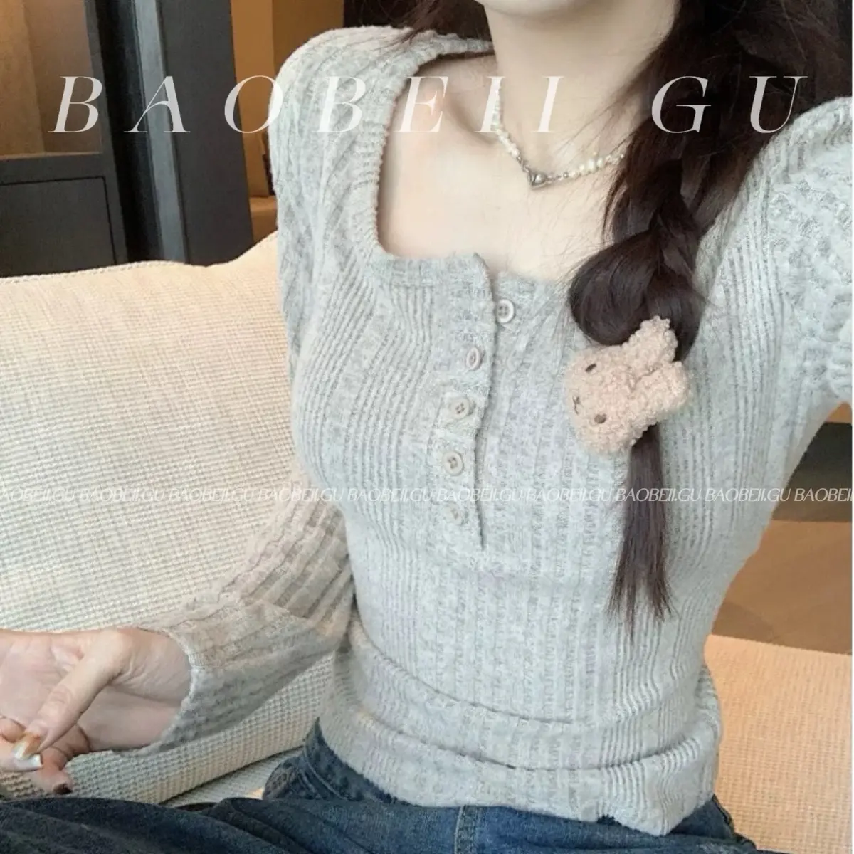 |BAOBEII.GU|  Áo Sisi len tay dài đính cúc xinh- có bigsize