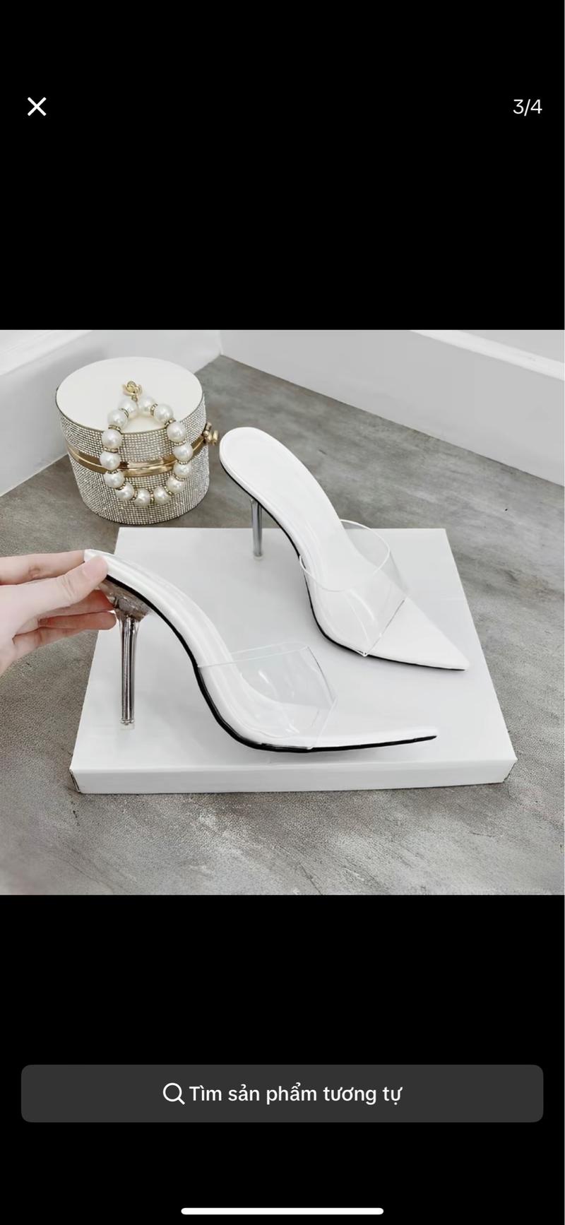 Product Introduction of Giày cao gót mũi nhọn bảng mica quai trong gót cao 9p dành cho nàng đi chơi,đi tiệc đây ạ Shoes Nữ Cao Su Len Đế Cao Quai Hậu 5