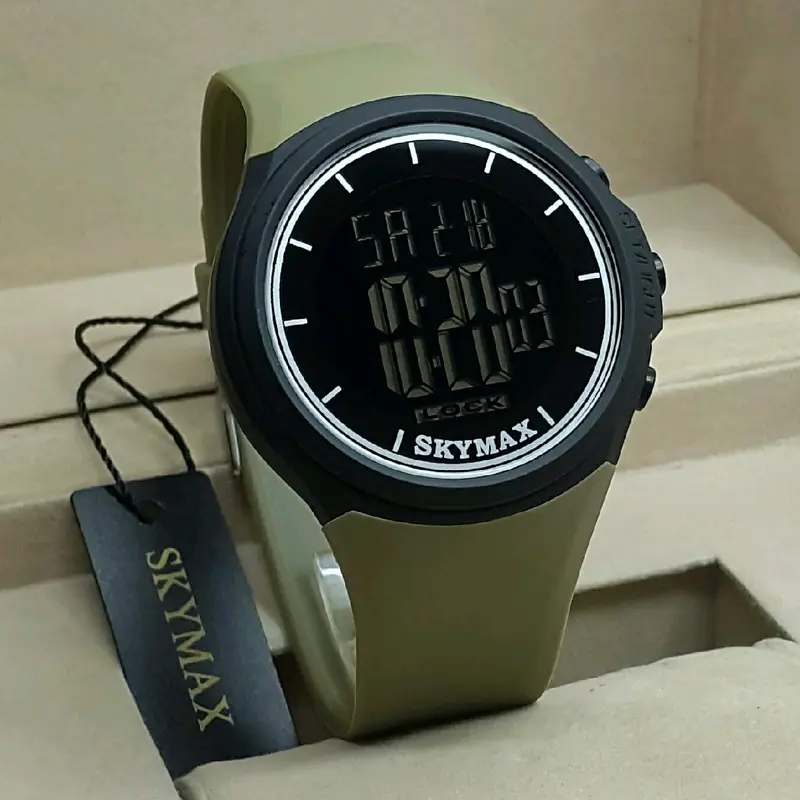 Jam SKYMAX Original 2022G pria Tali warna Rubber 3
