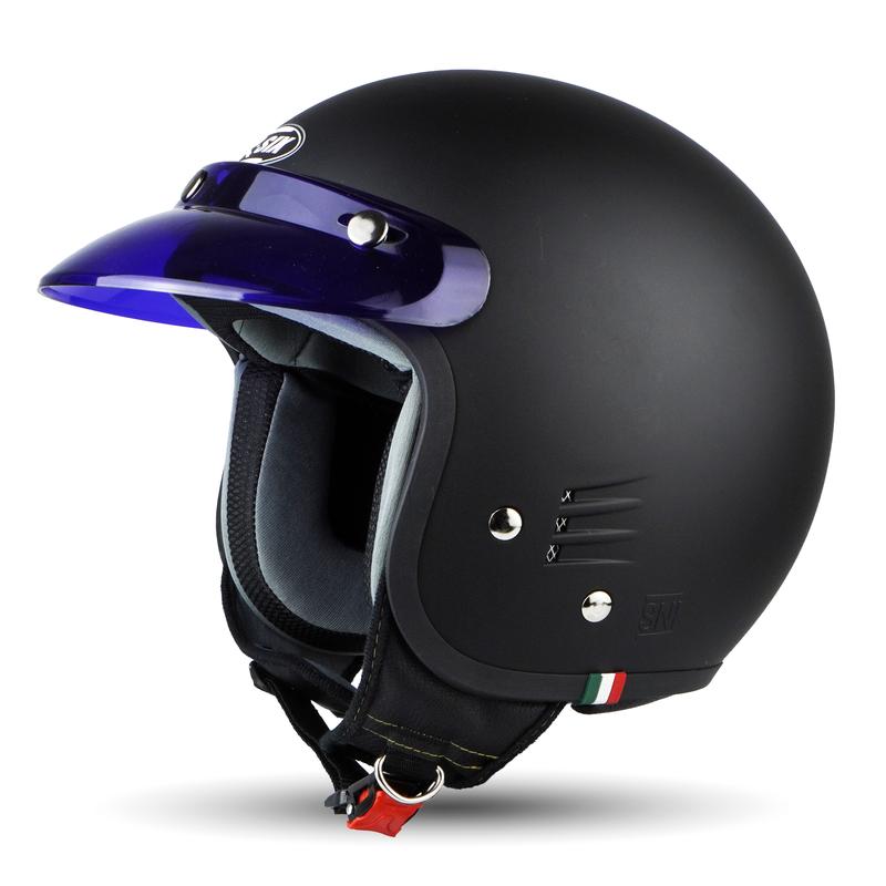 Helm Bogo Polos Pria Wanita  Hijab Friendly Terbaru Retro Pet SNI Kaca Motorcycle 2