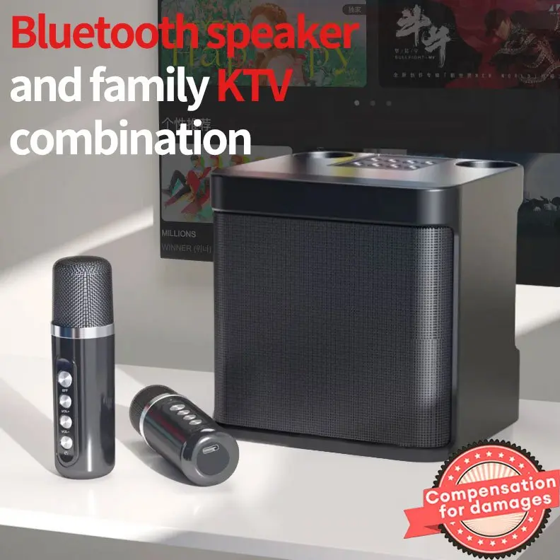 Loa Bluetooth, có mic, không dây, mic kép, loa Karaoke, bộ khuếch đại âm thanh nổi 3D, 203 2