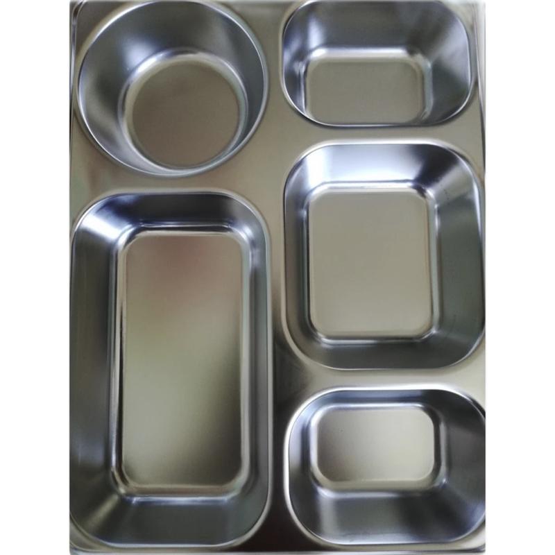 ￼Khay cơm inox 3 / 4 / 5 ngăn sâu lòng phong cách Hàn Quốc - Chính hãng inox cao cấp (6 kích cỡ) 0