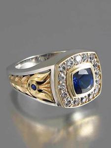 Anillo de Hombre de Moda Vintage, Diseño Geométrico Clásico, Ideal para Fiestas y Decoración de Ropa Diaria, Joyería Exquisita y Combinable para Regalo de Cumpleaños