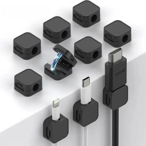 Pemegang Abah-abah Boleh Laras, Pengapit Wayar Elektromagnet, Pelekat, Sesuai untuk Pengurusan Meja, Rumah, Pejabat, Kereta, Dinding, Meja Tepi Katil, Kepingan Penyimpanan