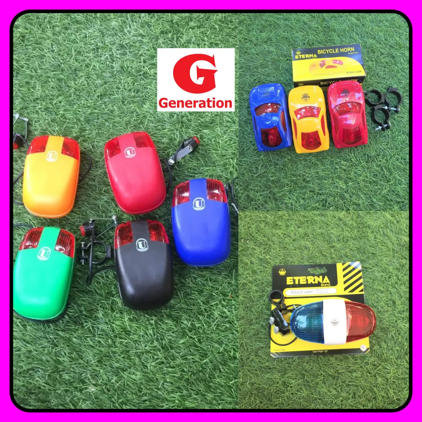 Bel sepeda anak / klakson model mobil dan model polisi Eterna