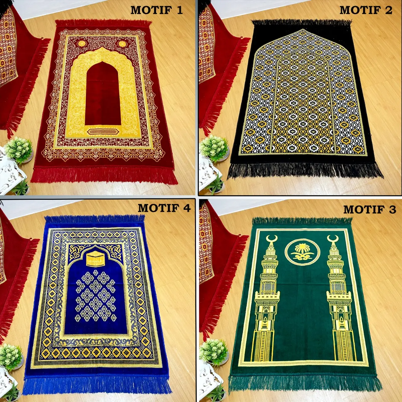 Sajadah Dewasa Turkiy Bludru Ukuran 70 cm x 110 cm