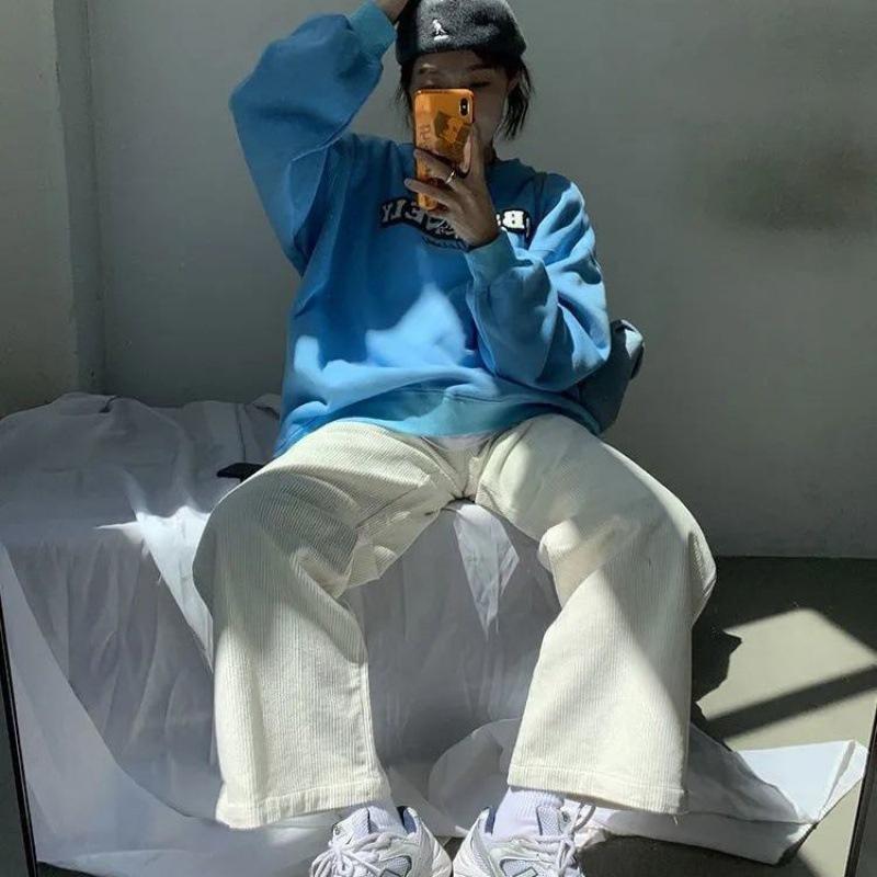 Quần Ống Rộng Nữ Nhung Tăm Culottes Hàn Quốc Ulzzang Pants 3