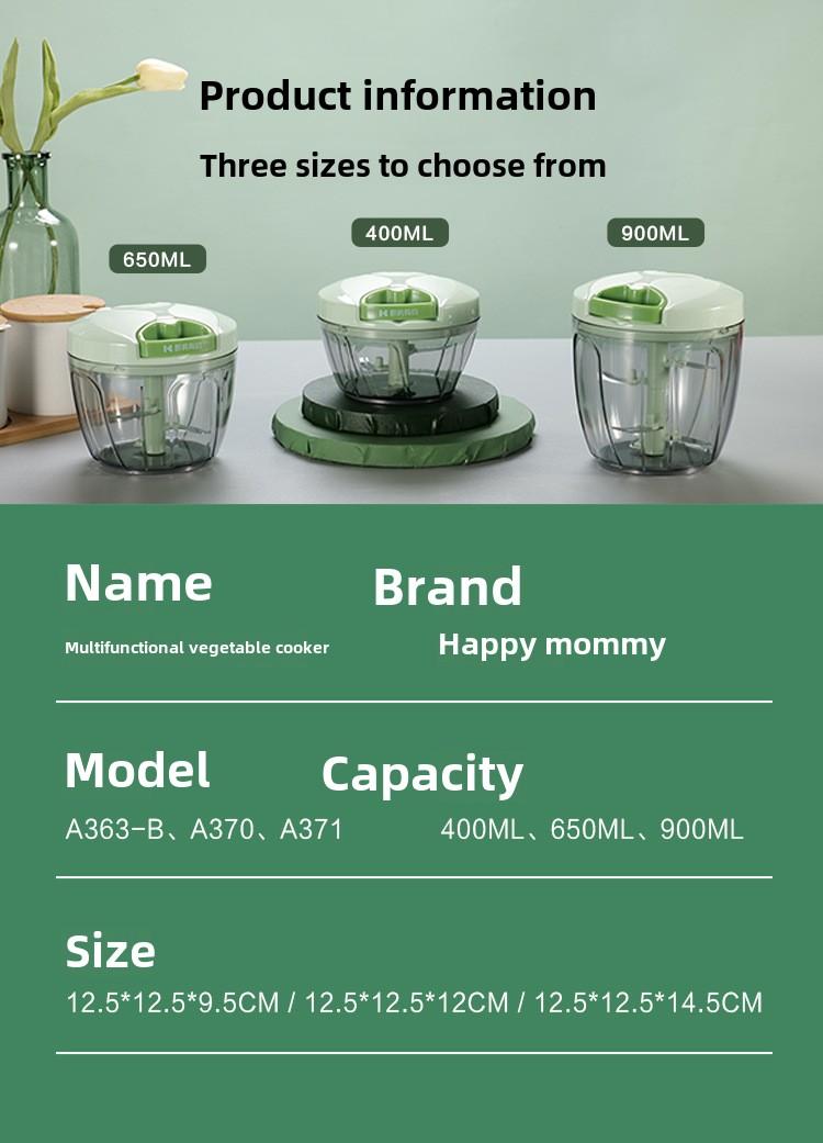 Product Introduction of Household Manual Pull Garlic Masher Onion Ginger Garlic Seasoning Garlic Press Garlic Masher Meshed Garlic Device Pumpkin Mashed Potatoes Baby Complementary Food Mixer 8