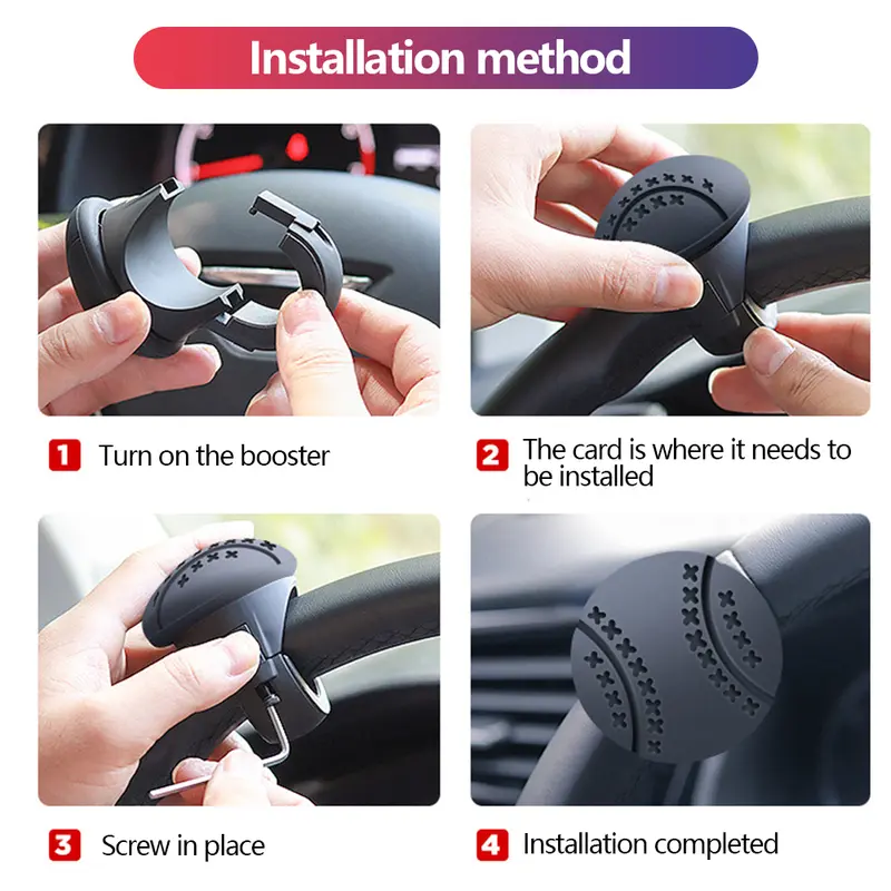Bộ Tăng Áp Vô Lăng Ô Tô, Xoay 360 Độ, Bóng Núm Vô Lăng, Tiết Kiệm Sức Lao Động, Tăng Áp Vô Lăng Một Tay 8
