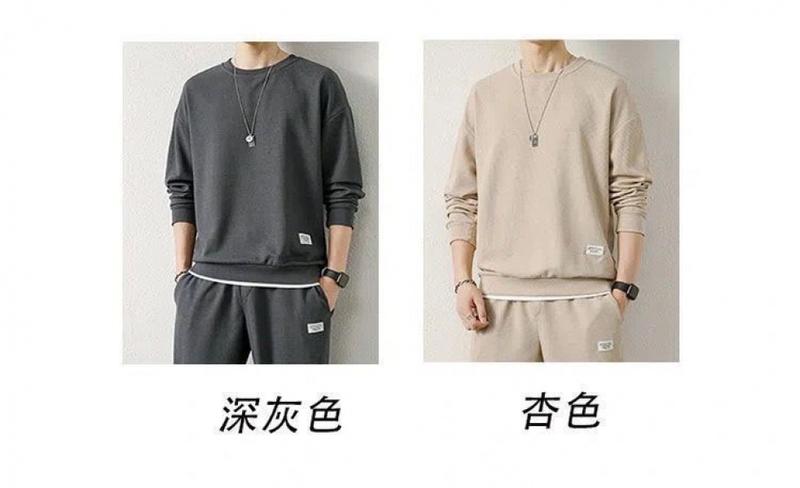 Product Introduction of Bộ Đồ Dài Tay Áo, Kiểu Bánh Quế, Áo Thun Nam, Bộ Đồ Thường Ngày Dáng Rộng Vừa Vặn, Màu Trơn Hợp Xu hướng Thích Hợp Cho Mùa Xuân Và Mùa Thu, Áo Thun Mùa Thu 7