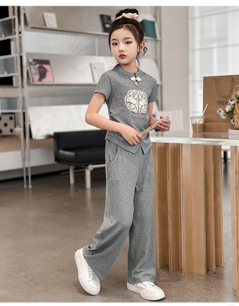 Product Introduction of Quần Áo Trẻ Em, Thoải Mái, Bộ Đồ Mùa Hè Cho Bé Gái, Hàng Mới Về 2024, Dành Cho Trẻ Em Trung Và Lớn, Phong Cách Trung Quốc, Bộ Đồ Hai Mảnh ngắn Tay, Thời Trang, Thích Hợp Cho Mùa Hè 27