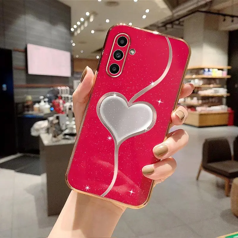 Heart Pattern Phone Case, Anti-slip Phone Protective Cover, Phone Accessory Compatible with Samsung Galaxy A04S A05S A06 A13 A14 A15 A16 A24 A25 A34 A35 A52 A52S A53 A54 A55 S22 S23 S24 Plus Ultra FE Series, Casing 1