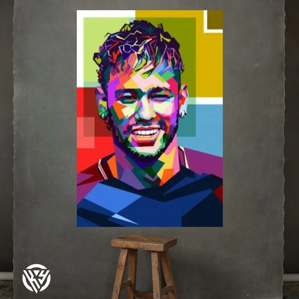 Hiasan Dinding Poster Kayu Club Sepak Bola Neymar jr