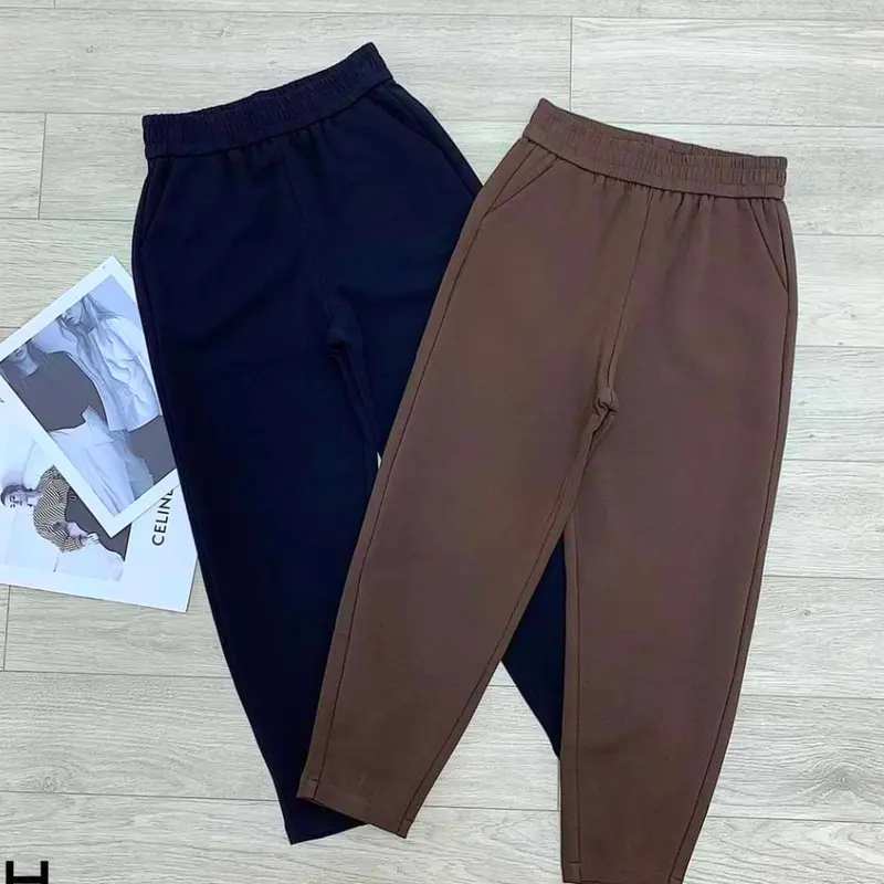 Quần Baggy Nữ có ly gấu vải Umi hàn cao cấp co giãn 4 chiều, không xù lông, không cắn chỉ  Women 4