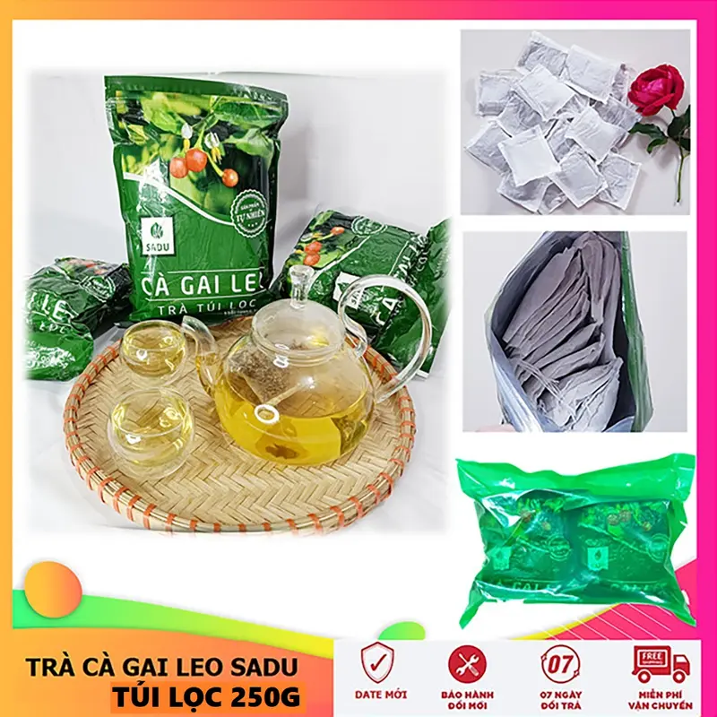 Trà Cà Gai Leo Túi Lọc Tiện Dụng, Mua 2 Túi 250G Tặng 5 Gói Trà Dưỡng Nhan Ngũ Vị Thảo Mộc - Tea Nước Trà Chè 1