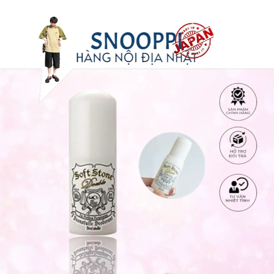 Lăn Nách Khử Mùi Đá Khoáng Soft Stone W Trắng