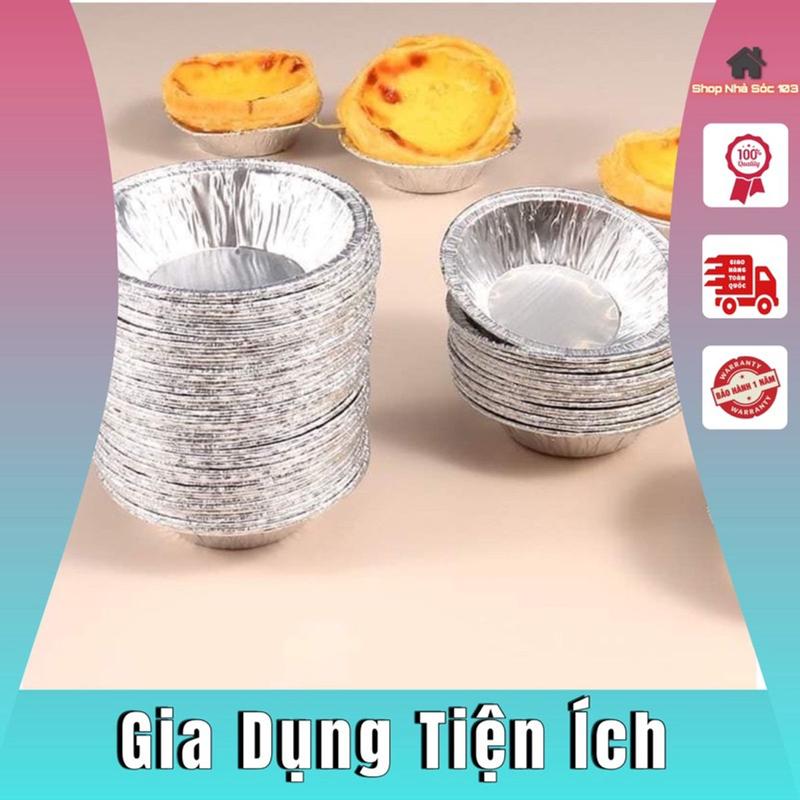 AK Set 100 Đế Cốc Chén Giấy bạċ Lót Khuôn Nướng Bánh Nướng Hàu Tiện Dụng