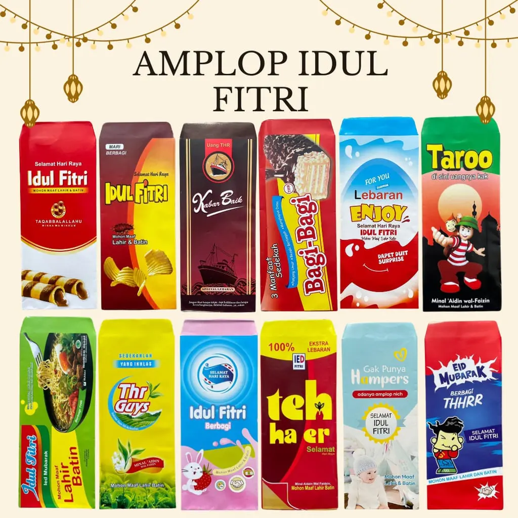 AMPLOP LEBARAN SERI SNACK 1 PACK ISI 8 AMPLOP EDISI RAMADHAN 2025