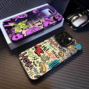 Case for IPhone 11 Pro Max 15 14 12 13 XR 7Plus XS 8 SE Color Current Letter Tags Case Shell Protective