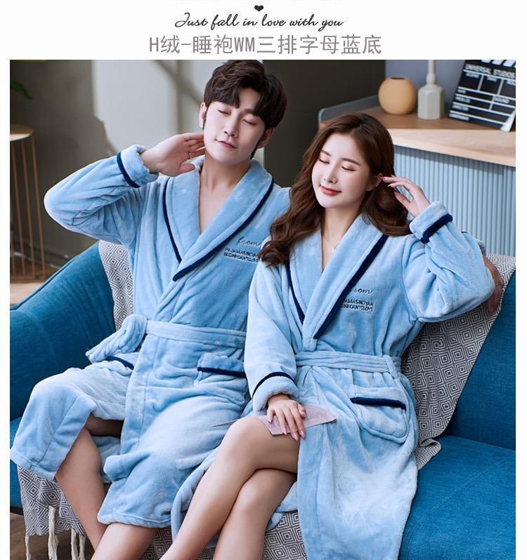 Product Introduction of Váy Ngủ vải nỉ, Phong Cách Cặp Đôi, Dành Cho Nam Và Nữ, Thích Hợp Cho Mùa Thu Và Mùa Đông, Ấm Áp Và Nhồi Bông, Áo Choàng Tắm Dài, Làm Bằng Lông Cừu San Hô, Trang Phục Đi Ngủ Ngọt Ngào Women Top 4