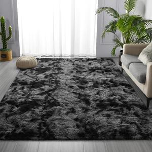 Tie Dye Non-slip Floor Mat, 1 Count Thickened Plush Area Rug, Soft Floor Carpet for Home Living Room Bedroom Study Room, Halloween Decor
