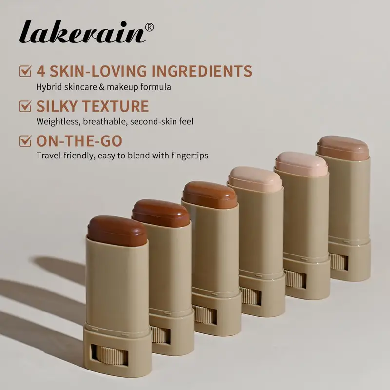 Long-lasting Tinted Solid Foundation, 2 Counts/set Moisturizing Cream Foundation, Smooth Texture, Lightweight Foundation for Women & Girls 3