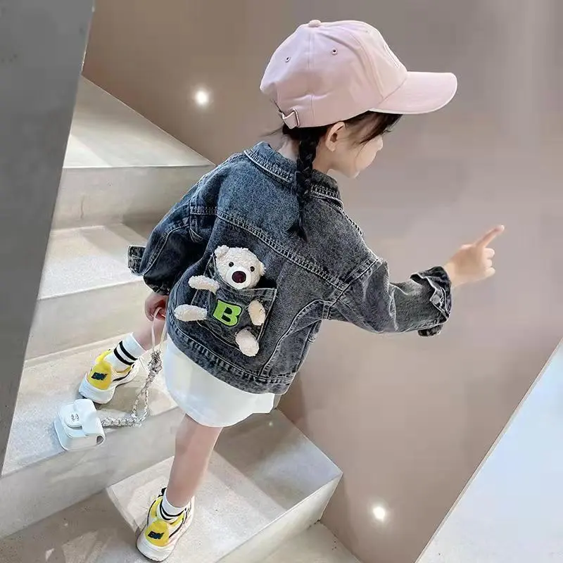 Trang Phục Mùa Thu Cho Em Bé Gái, Áo Khoác Denim, Phong Cách Phương Tây, Hàng Mới Về 2023, Thích Hợp Cho Mùa Xuân Và Mùa Thu, Thời Trang, Cho Bé Gái Từ 2 Đến 5 Tuổi, Phong Cách Hàn Quốc, Hàng Đầu, 3