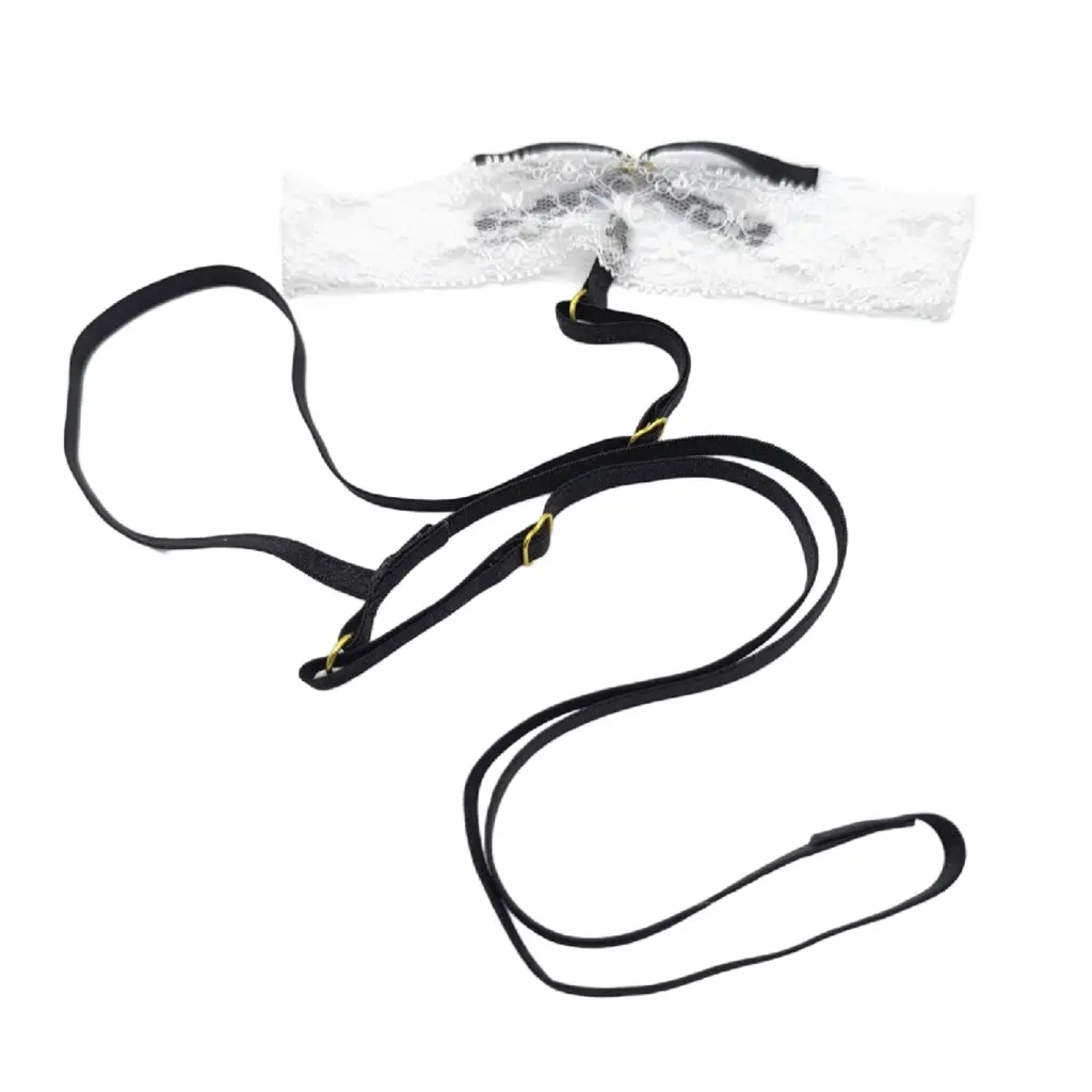Fashionable Lace Choker with T Shaped Waist Chain Rave Costumes Collar Chain
