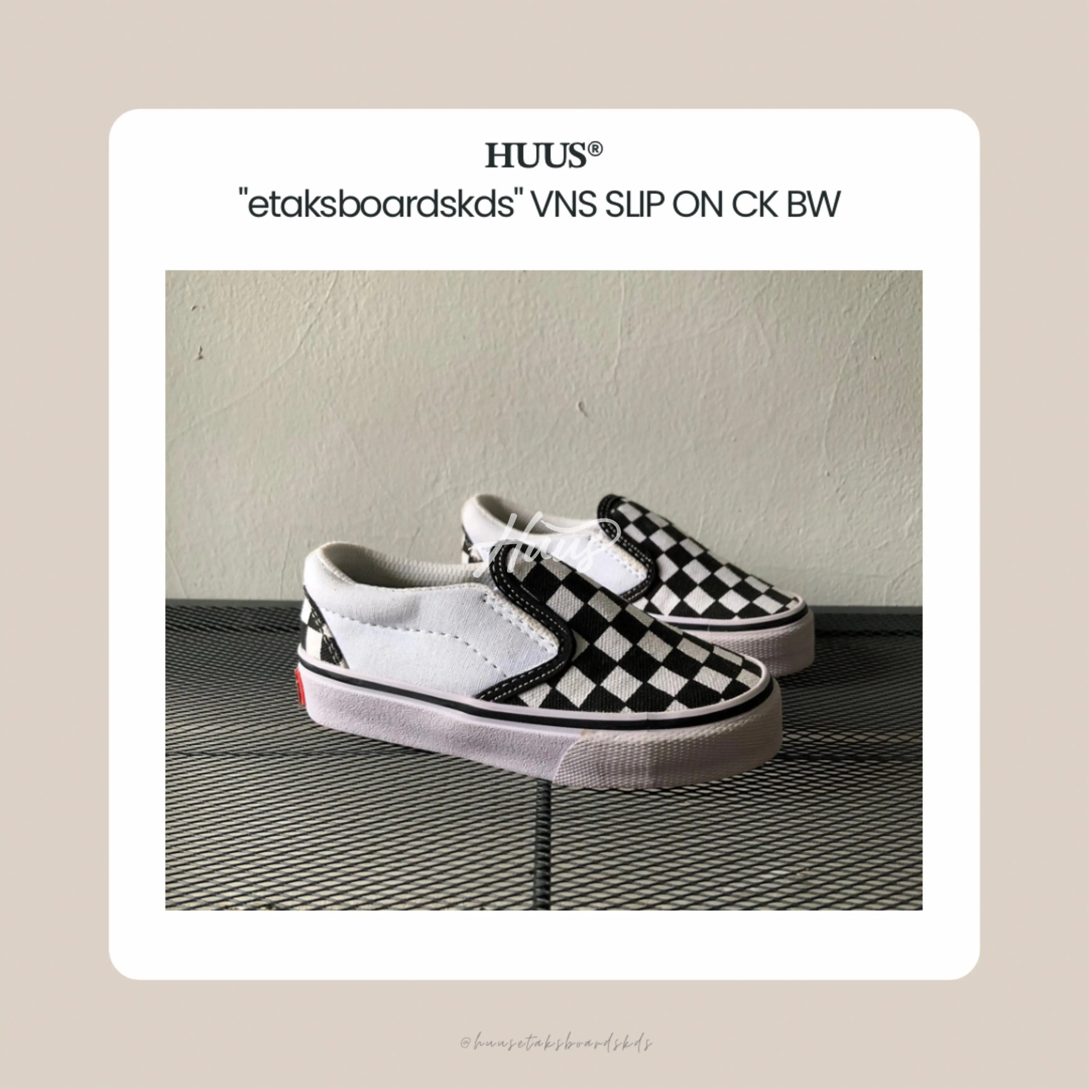 Sepatu Anak Laki-Laki Perempuan vns slip on clasic ck black white | premium Fashion