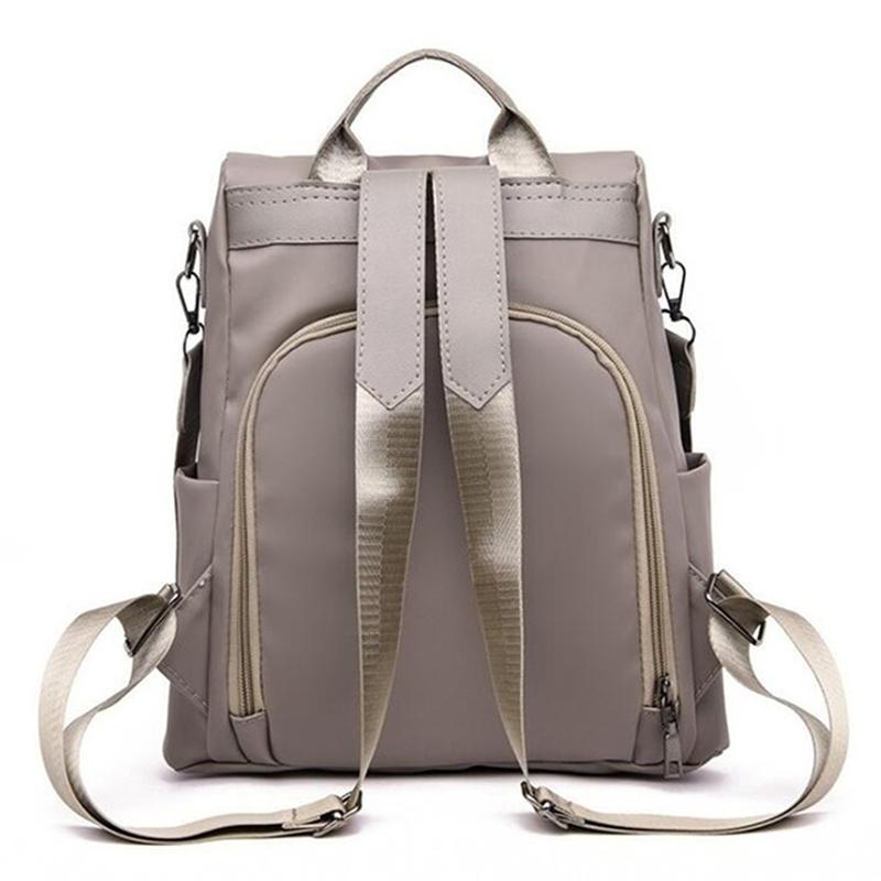 Women's Backpack Casual Nylon Solid Color School Single Shoulder Bag Female Fashion Detachable Strap Large Capacity Backpacks 6