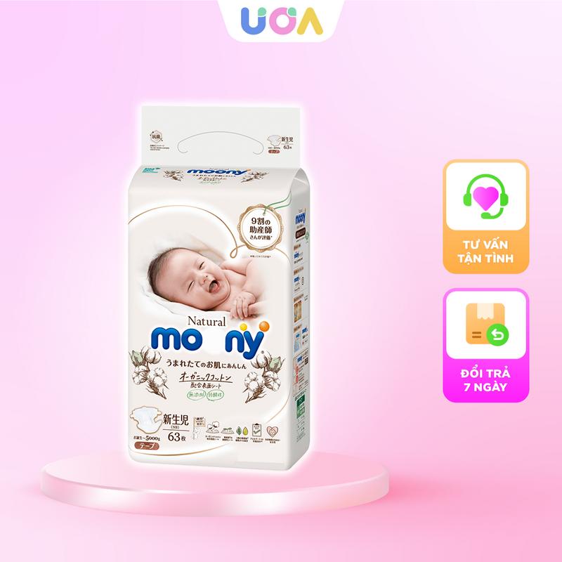 Bỉm tã quần/dán Mony natural đủ size cho bé - Nội dịa