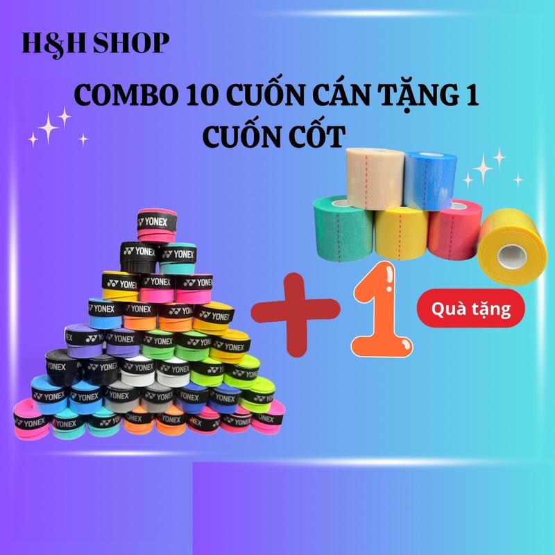Combo cực sốc 10 quấn cán y.n hàng loại 1 + 1 cốt 7x10cm hoặc 1 băng chặn mồ hôi tay ,êm ,mềm, thấm hút ,bám dính, sport,thể thao,cầu lông,badminton
