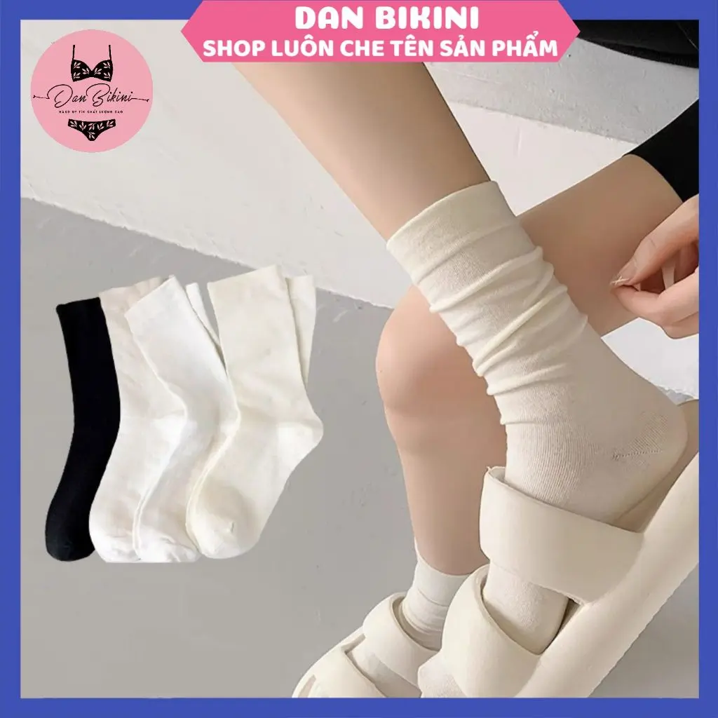 Set 10 Đôi Tất Cao Cổ Nữ - Tất Cổ Cao Phong Cách Hàn Quốc ️Tất Nữ Đẹp cotton được chọn màu Mẫu T08