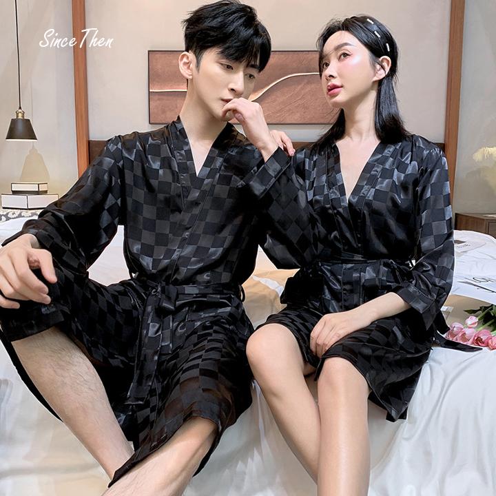 Product Introduction of Áo choàng ngủ nam mặc nhà dài tay màu đen - D0084M 33