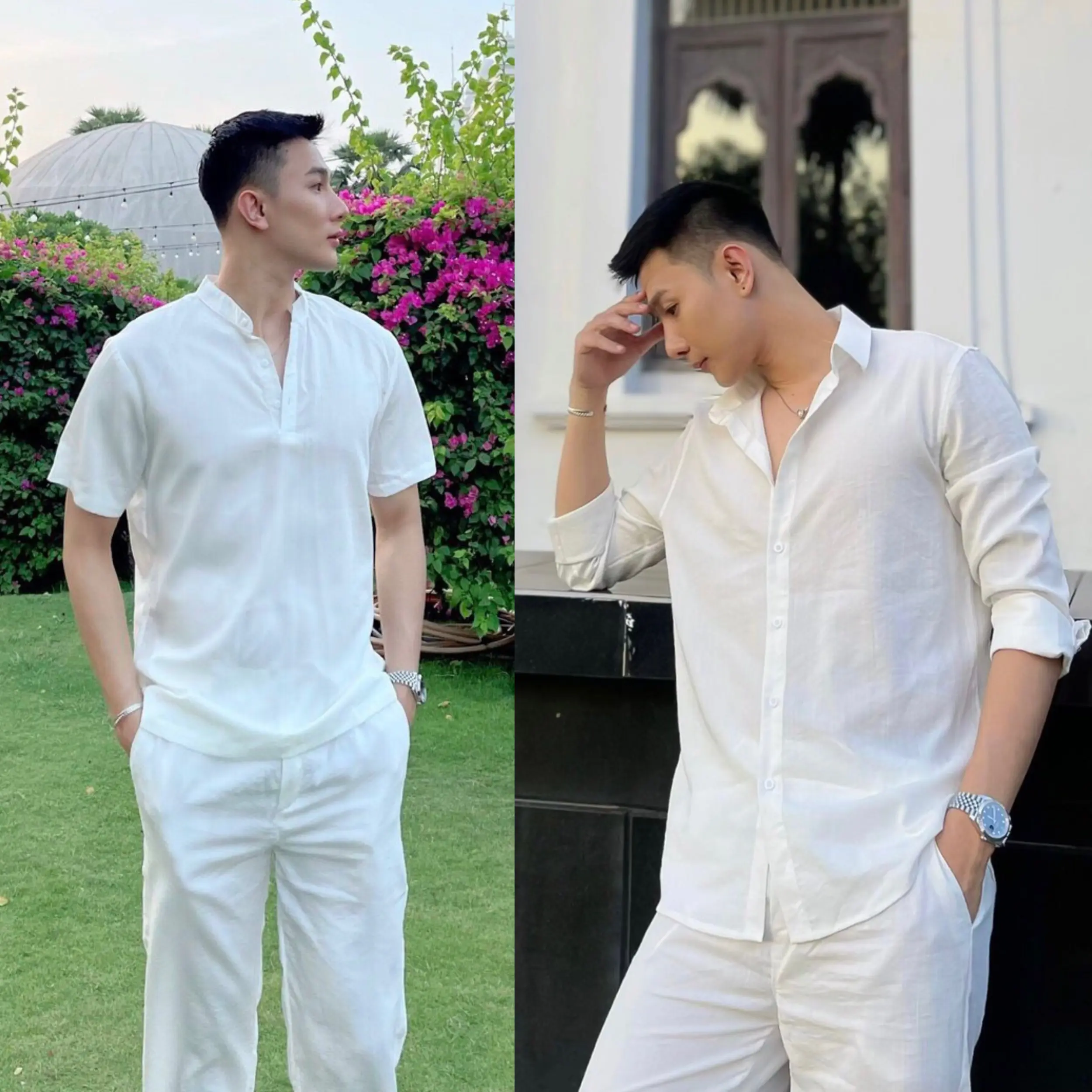 Bộ Đũi xước cao cấp Đi biển du lịch, mặt nhà, Đi chơi thoải mái