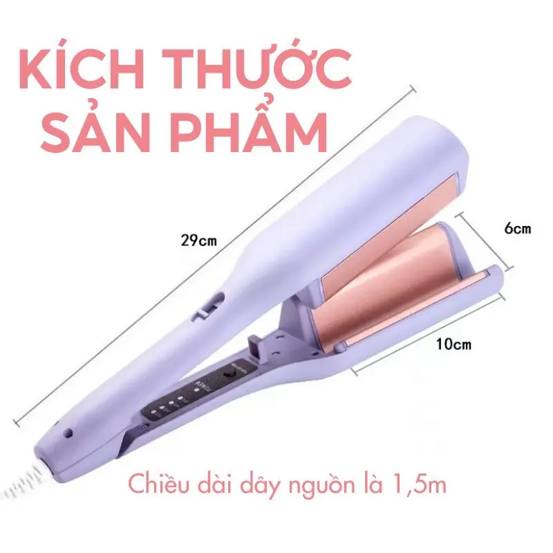 ￼Máy Uốn Tóc Xoăn Hippie 32mm Chất liệu gốm sứ cramic 5