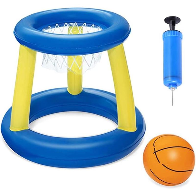 Lcnjscgo Pool Basketball Hoop Toys Games with Ball Set Floating Water Basketball for Summer Swimming Pool Inflatable Outdoor Toys for for Kids Ages 4-8-12 Boys Girls Teens and Adults 1