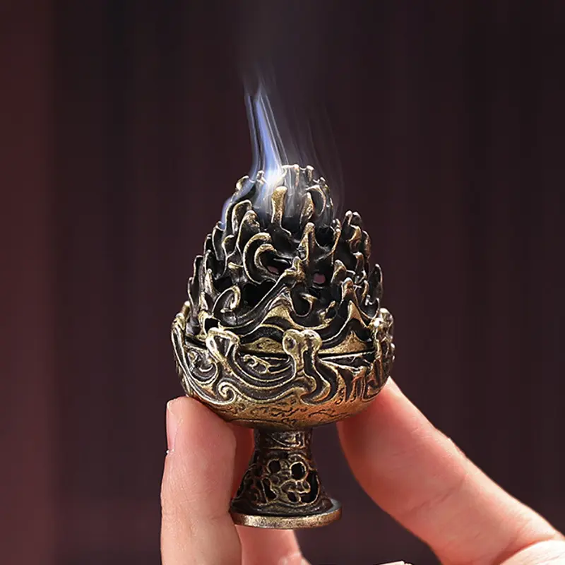 Retro Alloy Censer  Mini Ornaments Chinese Ancient Censer Tea Desk Decor