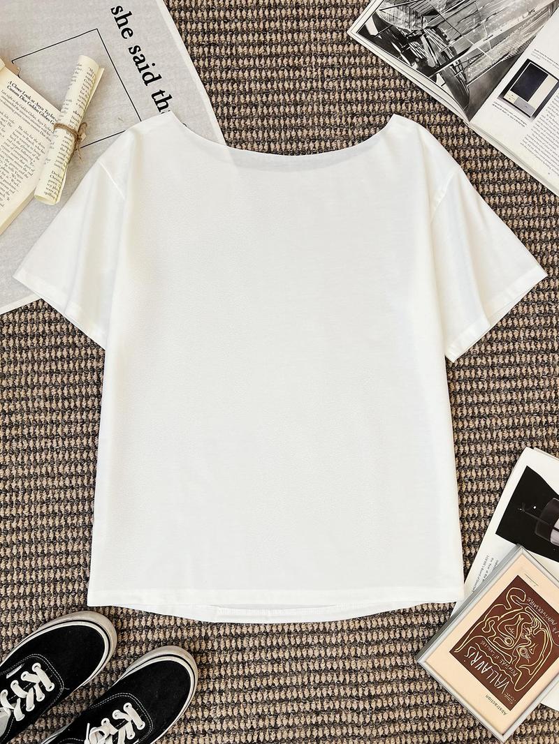 Product Introduction of Women's Plain Off Shoulder Tee, Casual Elegant Off Shoulder Long Sleeve T-shirt for Summer, Ladies Clothes for Daily Wear 2