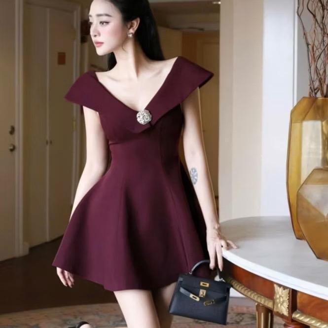 (Hàng mới về) Váy cánh tiên cổ V L.A.N Design L 31 phù hợp đi chơi ,đi tiệc Women 0