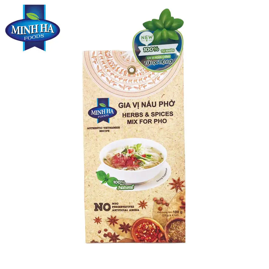 Gia Vị Nấu Phở Minh Hà 4 x 25 gram - Chuẩn vị