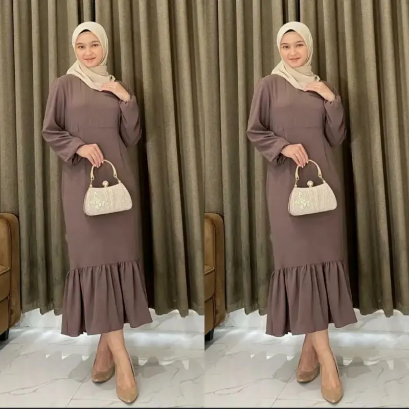 Siska Midi Dress Duyung Cringkle Airflow Busui Jumbo 3